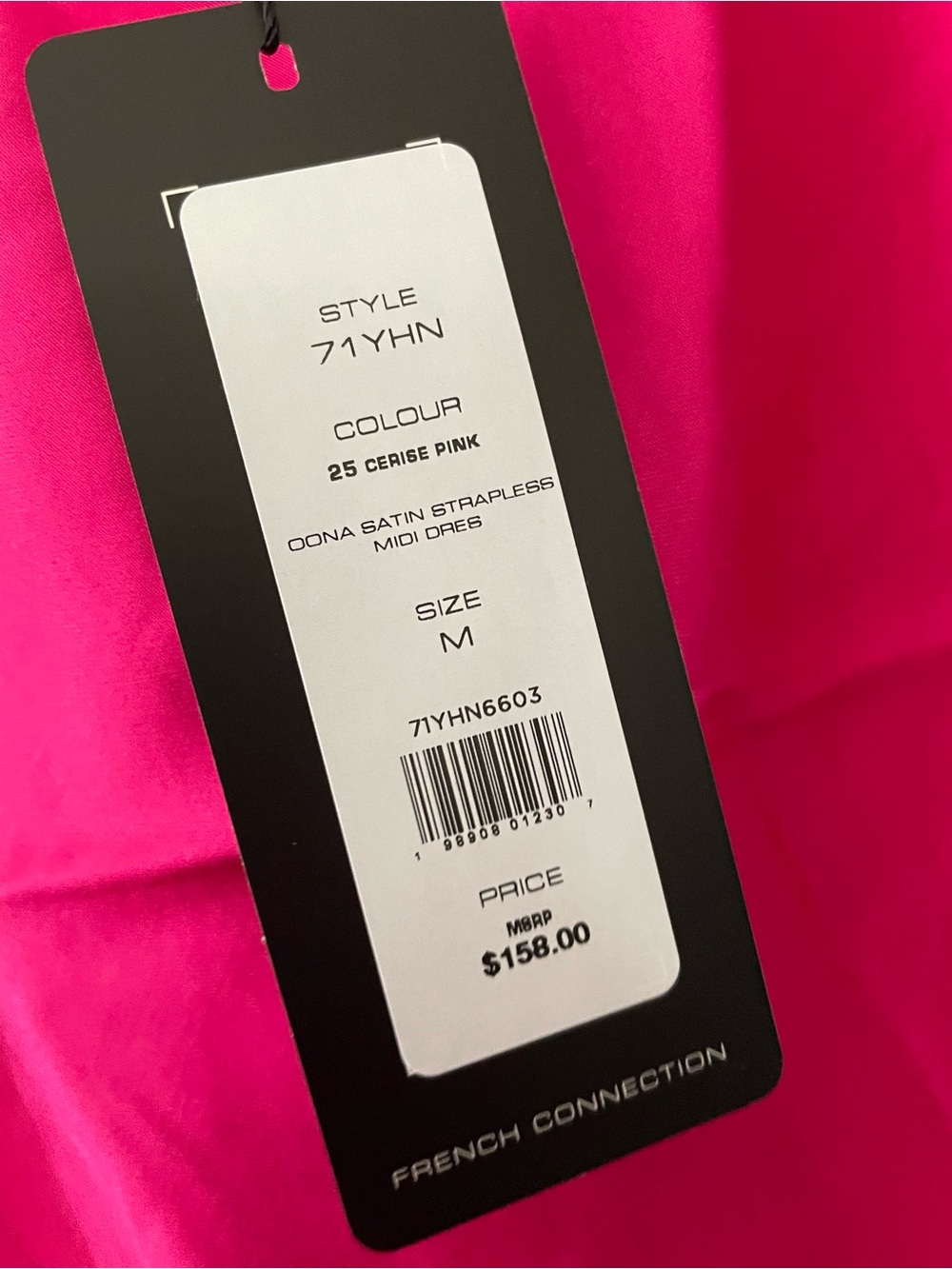 New! $158 French Connection Women's Oona Satin Strapless Dress - Sz M - Picture 5 of 9